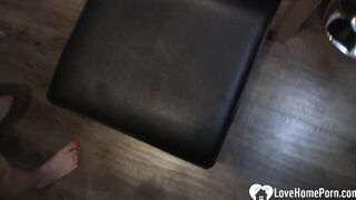Incredible Sexy blonde gf banged! before her classes