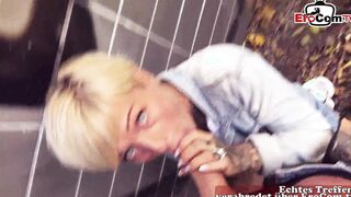 Outside POV screwed date with an tattooed german blonde Milf