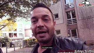 Outside POV screwed date with an tattooed german blonde Milf