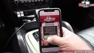 Outside POV screwed date with an tattooed german blonde Milf