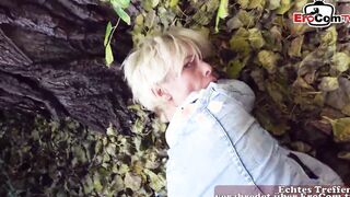Outside POV screwed date with an tattooed german blonde Milf