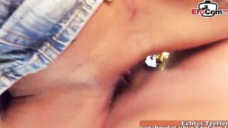 Outside POV screwed date with an tattooed german blonde Milf