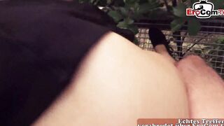 Slender dark hair Eighteen with tiny boobies during a outdoor point of view Nailed date
