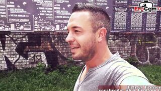German big boobed blonde Teenagers into a outside bar durinf a boned date