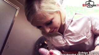German big boobed blonde Teenagers into a outside bar durinf a boned date