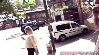 German big boobed blonde Teenagers into a outside bar durinf a boned date
