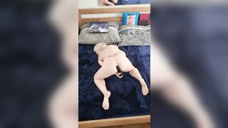 Huge ebony sex toy solo