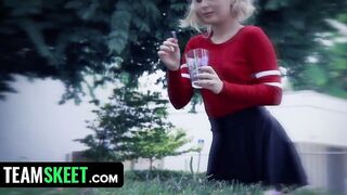 Incredible Blonde Teenage Witch Slides A Spell On Her bf And Receives beauty Cumshot Into Her