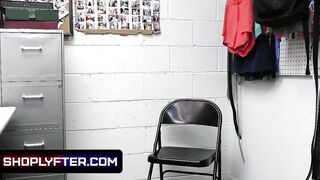 Adorable Curly Goddess Caught Shoplifting And Disciplined By The Security Officer Inside The Backroom