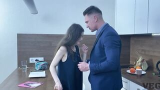 Brother with step sister caught parents sex into bedroom and start screwed