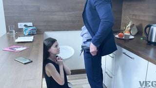 Brother with step sister caught parents sex into bedroom and start screwed