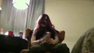 Having Fun with a huge stiff sex toy makes her vagina soak