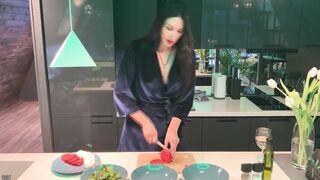 Bae dark haired made a bj and get cum into her hole. point of view.