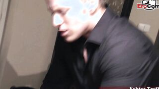 German business eighteen camgirl banged inside clothes with the boss