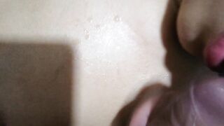 I discover my cougar masturbating inside the restroom