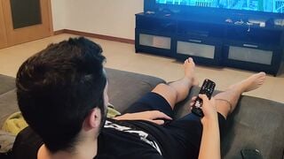 my step sister caught me masturbating and watching porn so she made me a head