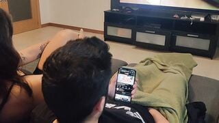 my step sister caught me masturbating and watching porn so she made me a head
