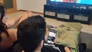 my step sister caught me masturbating and watching porn so she made me a head