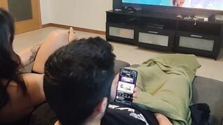 my step sister caught me masturbating and watching porn so she made me a head