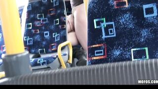 BLONDE 18 CAUGHT ON MOVIE FUCKING ON OUTDOORS BUS