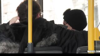 BLONDE 18 CAUGHT ON MOVIE FUCKING ON OUTDOORS BUS