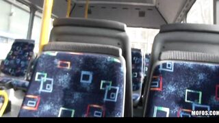 BLONDE 18 CAUGHT ON MOVIE FUCKING ON OUTDOORS BUS