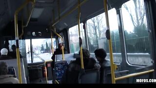 BLONDE 18 CAUGHT ON MOVIE FUCKING ON OUTDOORS BUS