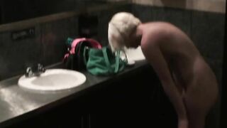 NATURAL TIT 19 YEAR OLD BLONDE HOE INTO FISHNETS & HEELS C