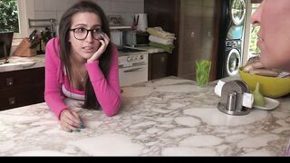 Incredibly BEAUTY barely legal gets a lesson inside foreplay from her stepmom