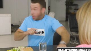 RealityKings - Sexsual step-daughter Dillion Harper blows dick under the table