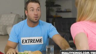 RealityKings - Sexsual step-daughter Dillion Harper blows dick under the table