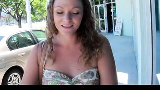Beautiful stranded red head is picked up and paid for sex