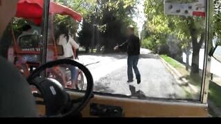 3 incredibly BOMBSHELL tourists strip and flash on a taxi rides