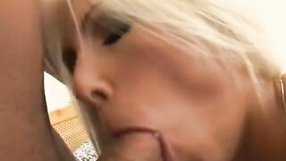 Freaky blonde serves it sexy for her man