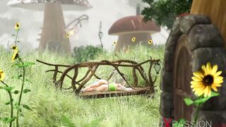 Dirty gnome plays with a babe Cutie fairy