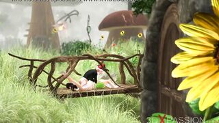 Dirty gnome plays with a babe Cutie fairy