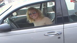 Blonde Eighteen with tiny titties pick up from a big black cock for interracial sex and a facial