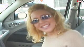 Blonde Eighteen with tiny titties pick up from a big black cock for interracial sex and a facial