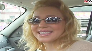 Blonde Eighteen with tiny titties pick up from a big black cock for interracial sex and a facial