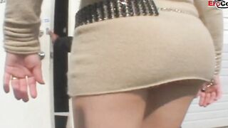 Blonde Eighteen with tiny titties pick up from a big black cock for interracial sex and a facial