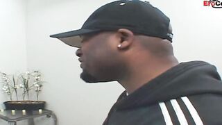 Blonde Eighteen with tiny titties pick up from a big black cock for interracial sex and a facial