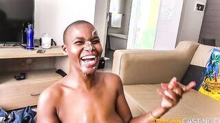 WHOA, That's A lot Of Cum! Ebony Facial After Casting Call