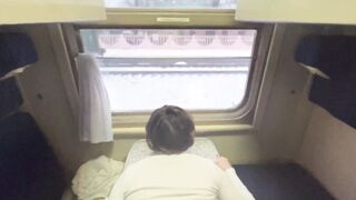 On the train, I picked up a chick with long natural tits and a butt!