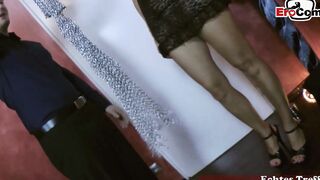 german thin blonde mom into chain dress fucks inside her first porn