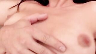 Horny dark hair gets a pretty pounded into the living room