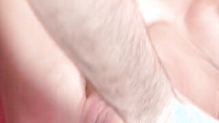 Curvy blonde bends over on the sofa so hunk can nail her rough