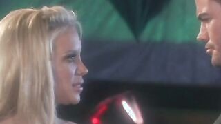 Playful blonde with long hooters is fond of being filmed on webcam when her friend banges