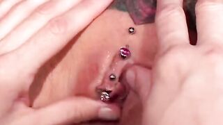 hot blonde eats her sisters soak vagina till she ejaculates on couch