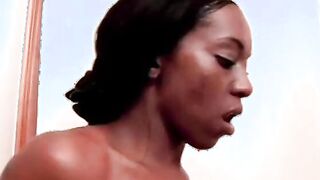Interracial lesbians eat each others pussies out into bath tub bath-tub