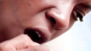 Interracial lesbians eat each others pussies out into bath tub bath-tub